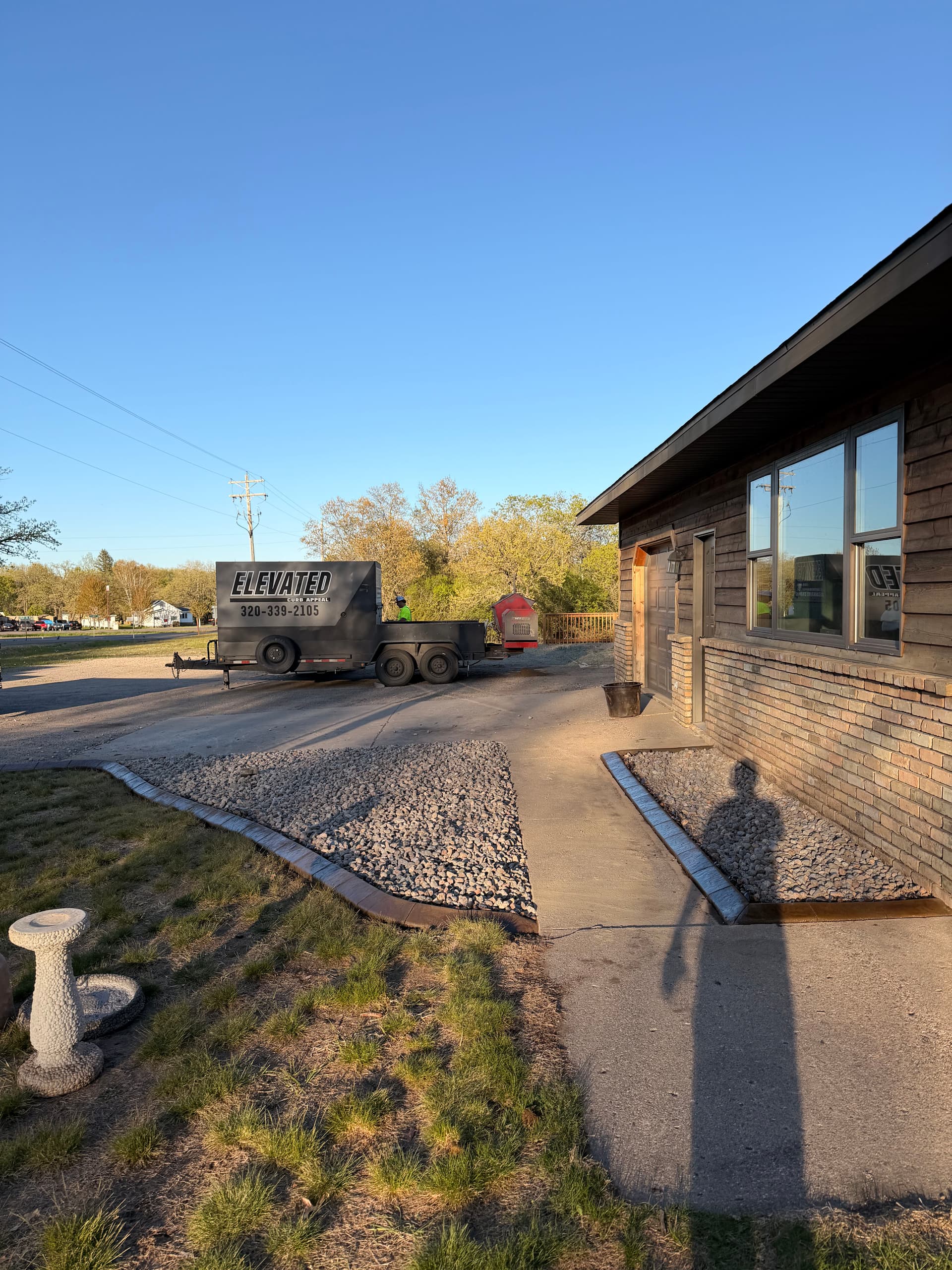 Concrete Curbing with Wheat Walnut Color and Limestone Stamp in Rice MN image