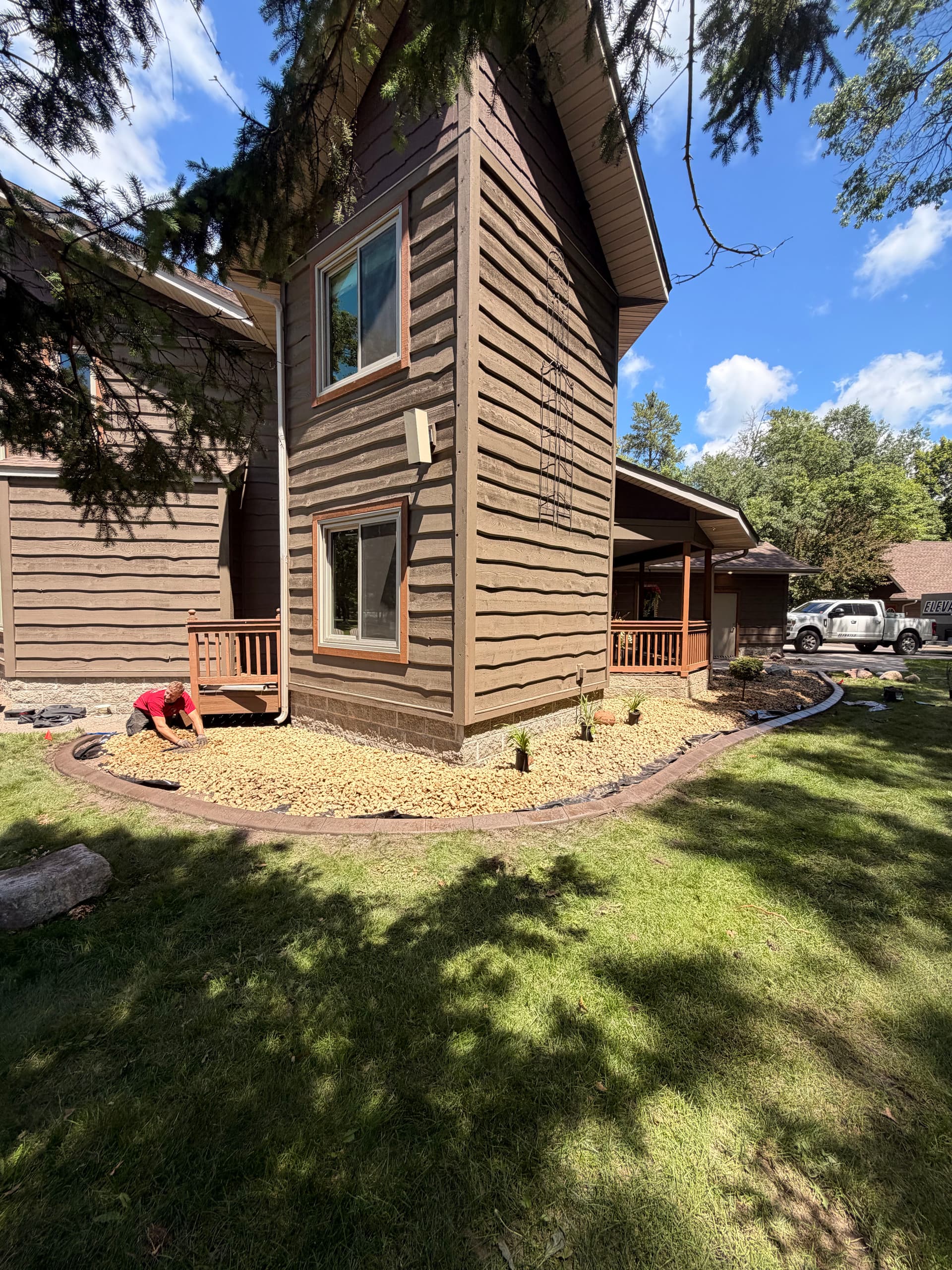 Gallery photos for Concrete Curbing with Walnut Color and Limestone Stamp in Baxter MN: Image #1