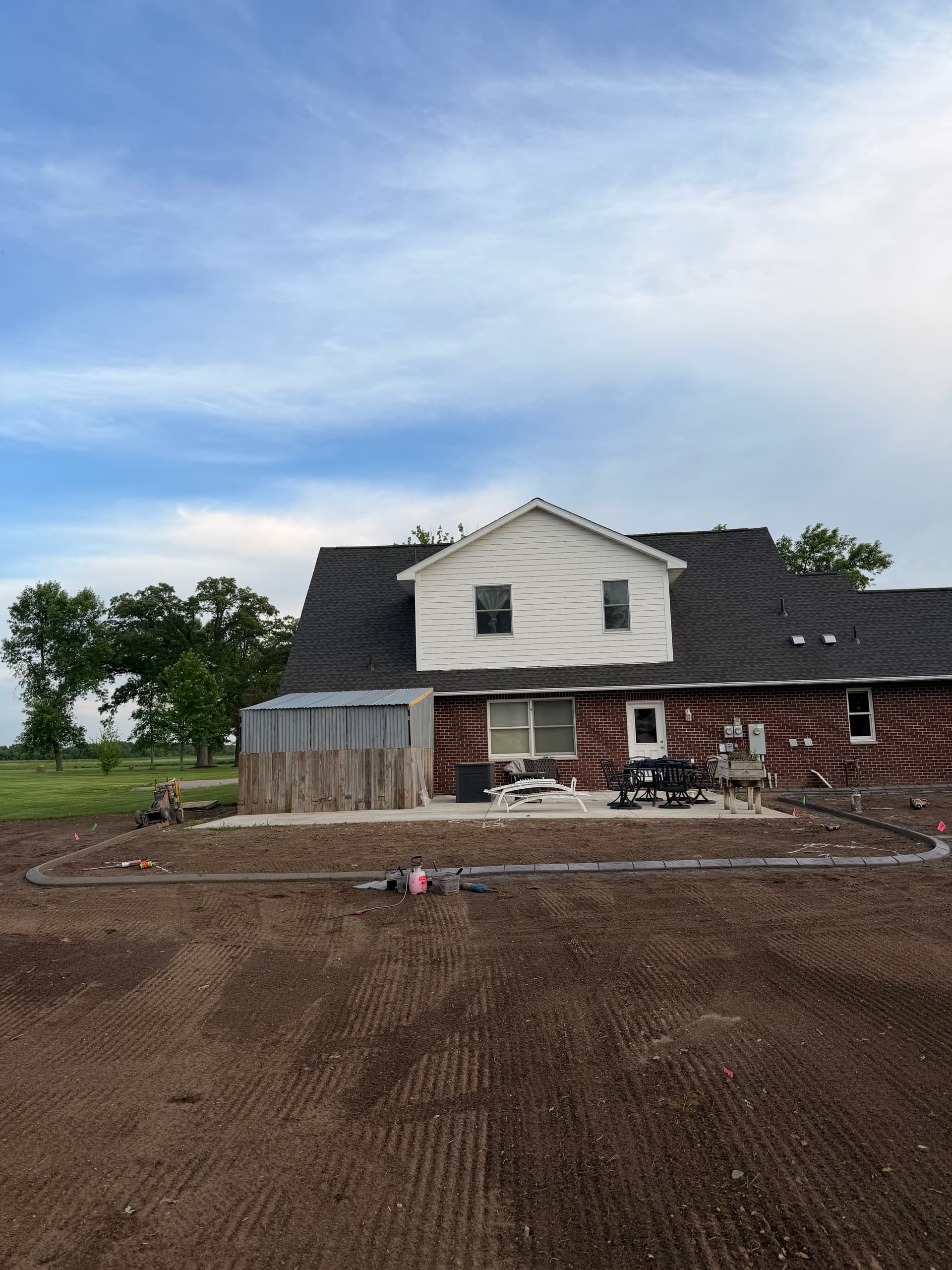 Concrete Curbing in Storm Grey and Charcoal for Foley Home