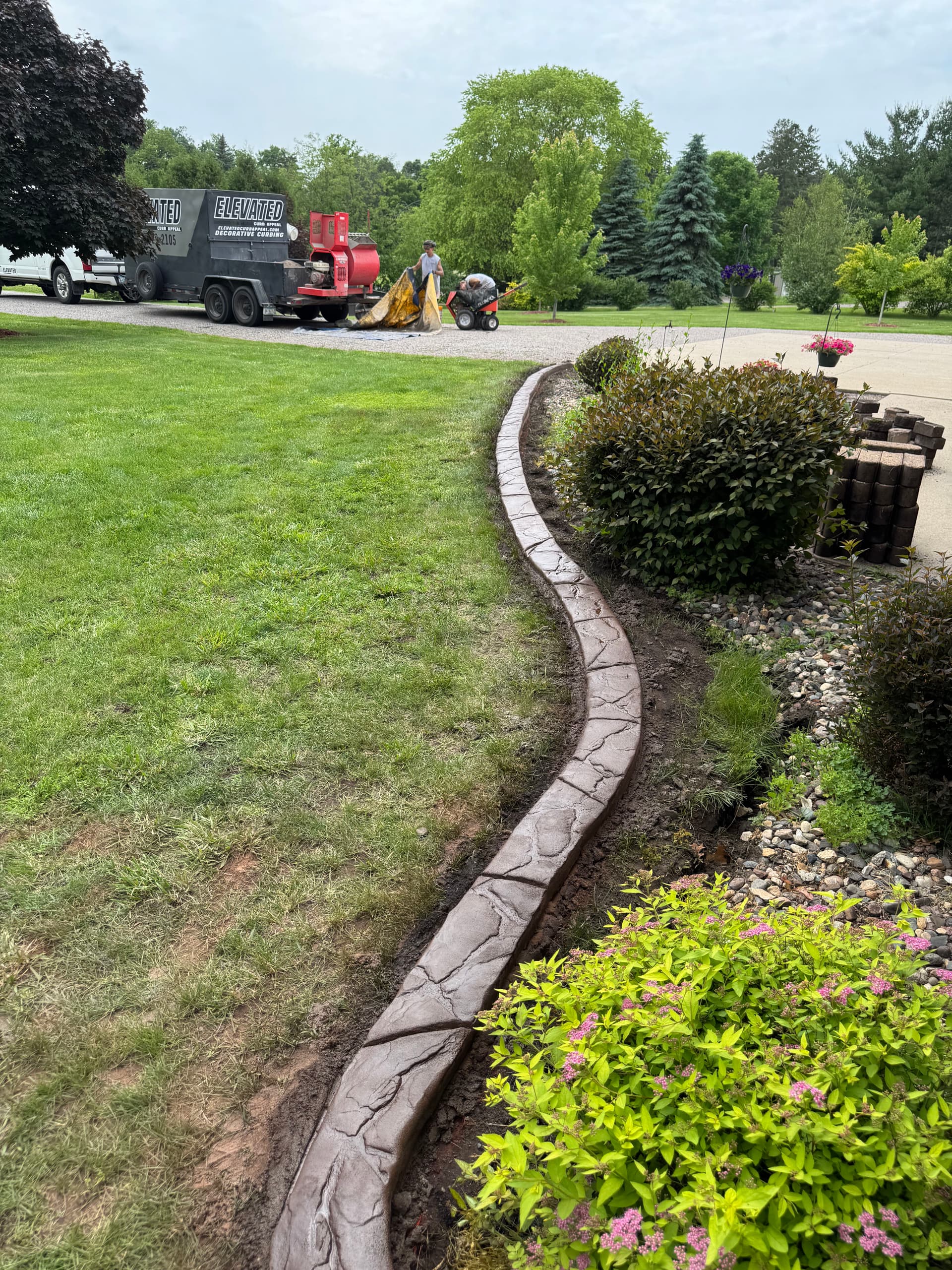 Gallery photos for Concrete Curbing with Granite Slate Stamp in Annandale: Image #2
