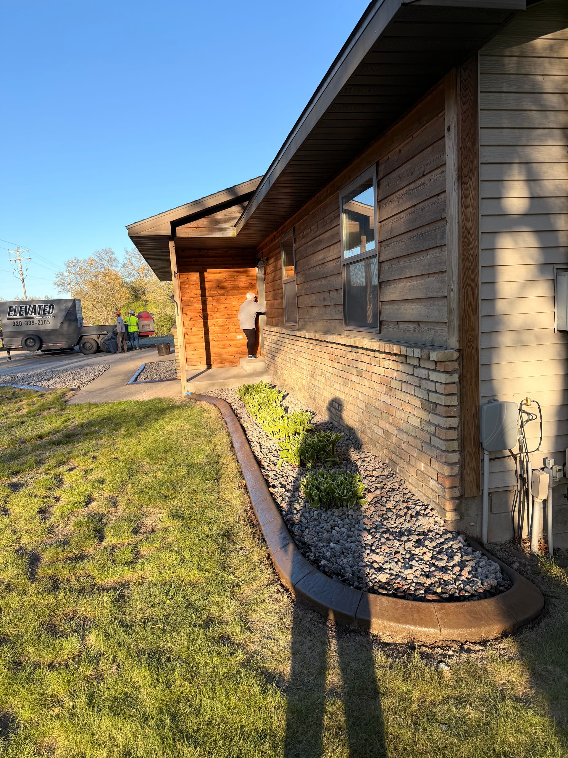 Gallery photos for Concrete Curbing with Wheat Walnut Color and Limestone Stamp in Rice MN: Image #2
