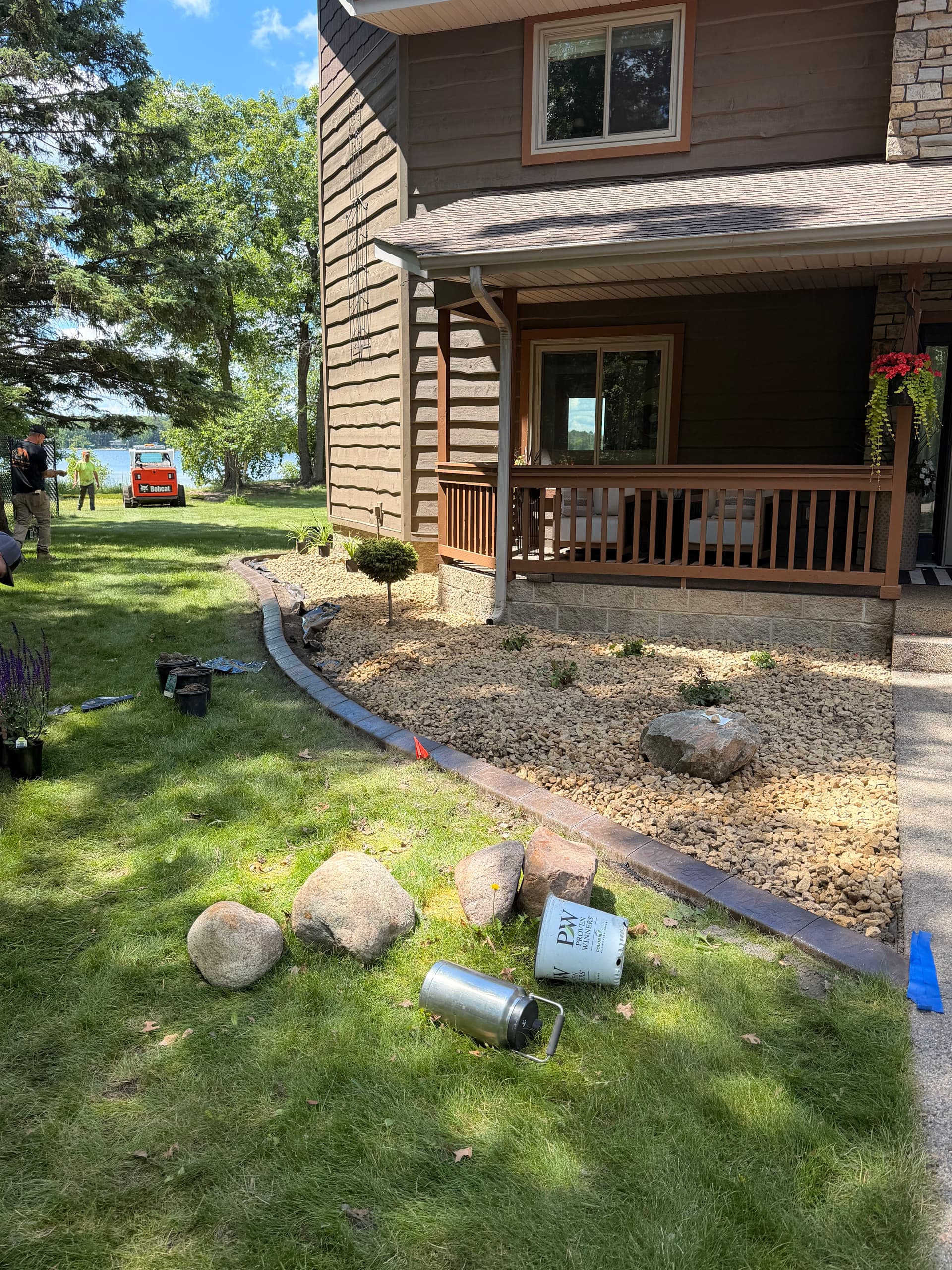 Concrete Curbing with Walnut Color and Limestone Stamp in Baxter MN image