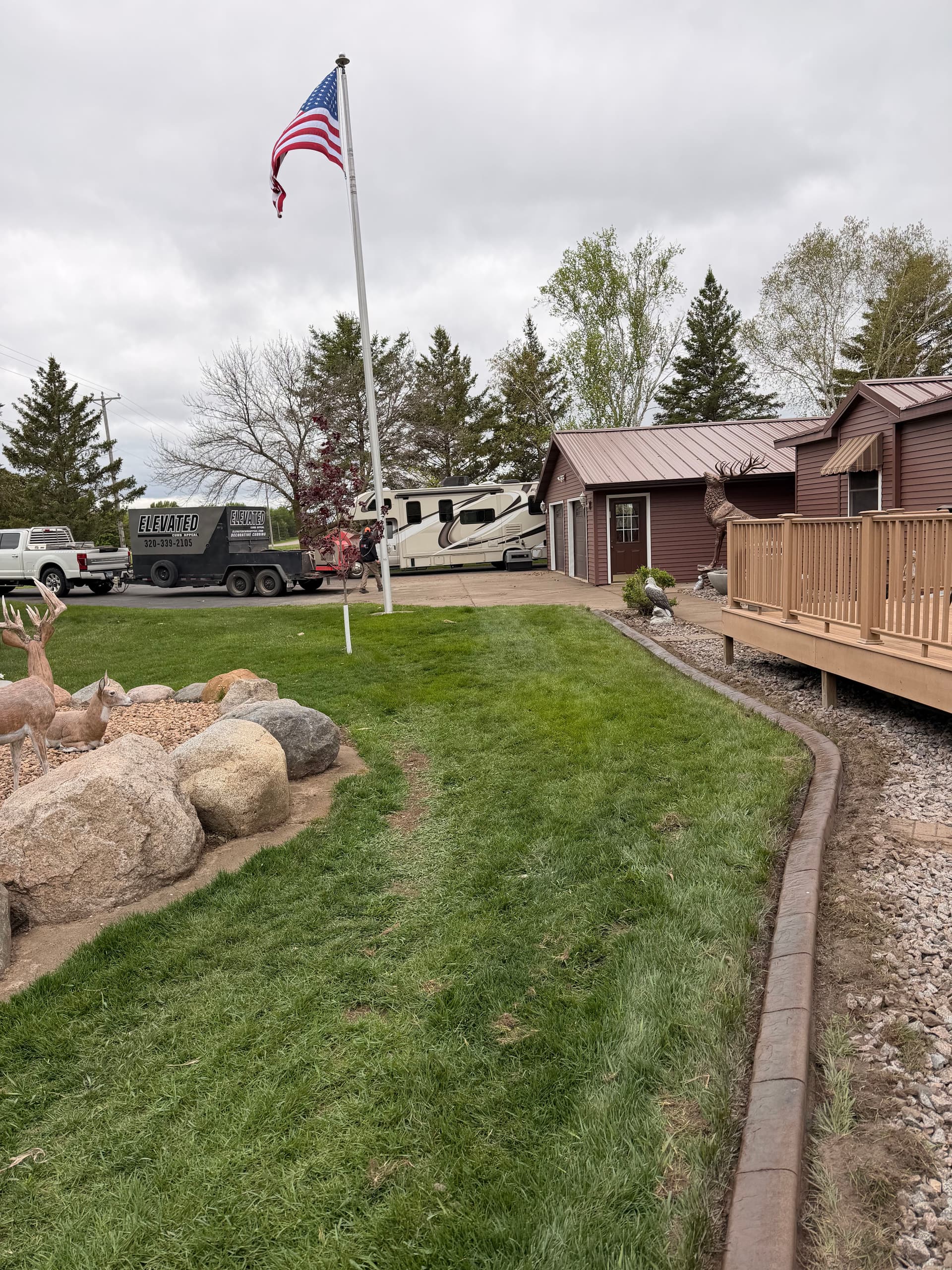 Concrete Curbing with Walnut and Charcoal Finish in Sauk Rapids image