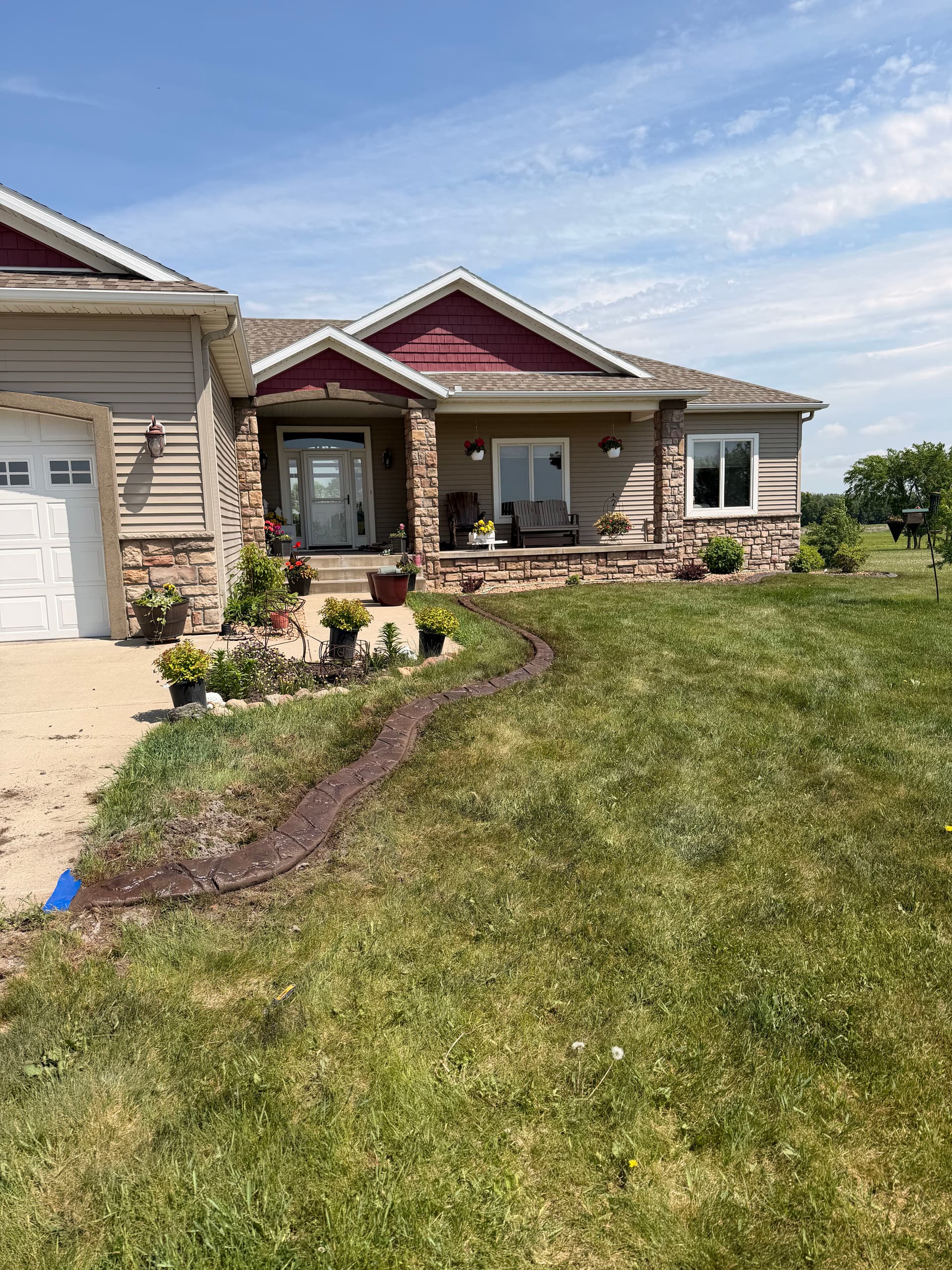 Concrete Curbing with Granite Slate Stamp in Rice MN