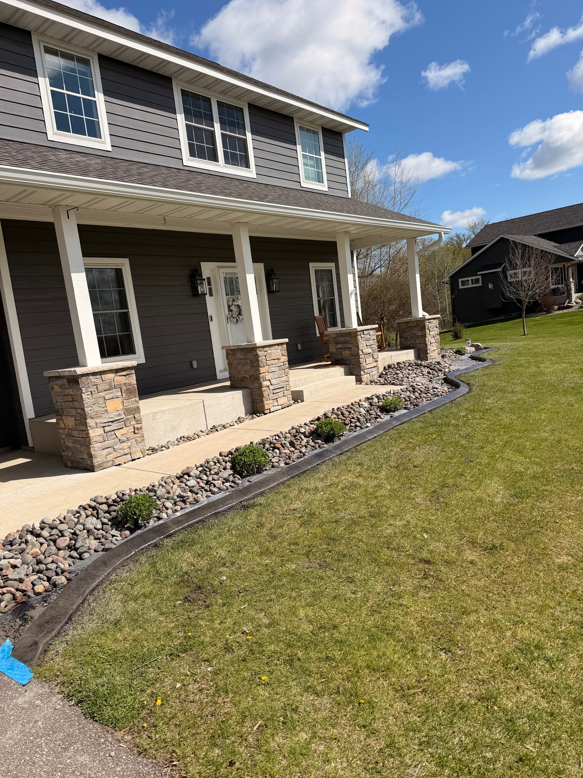 Concrete Curbing in Storm Grey and Charcoal Elk River MN image