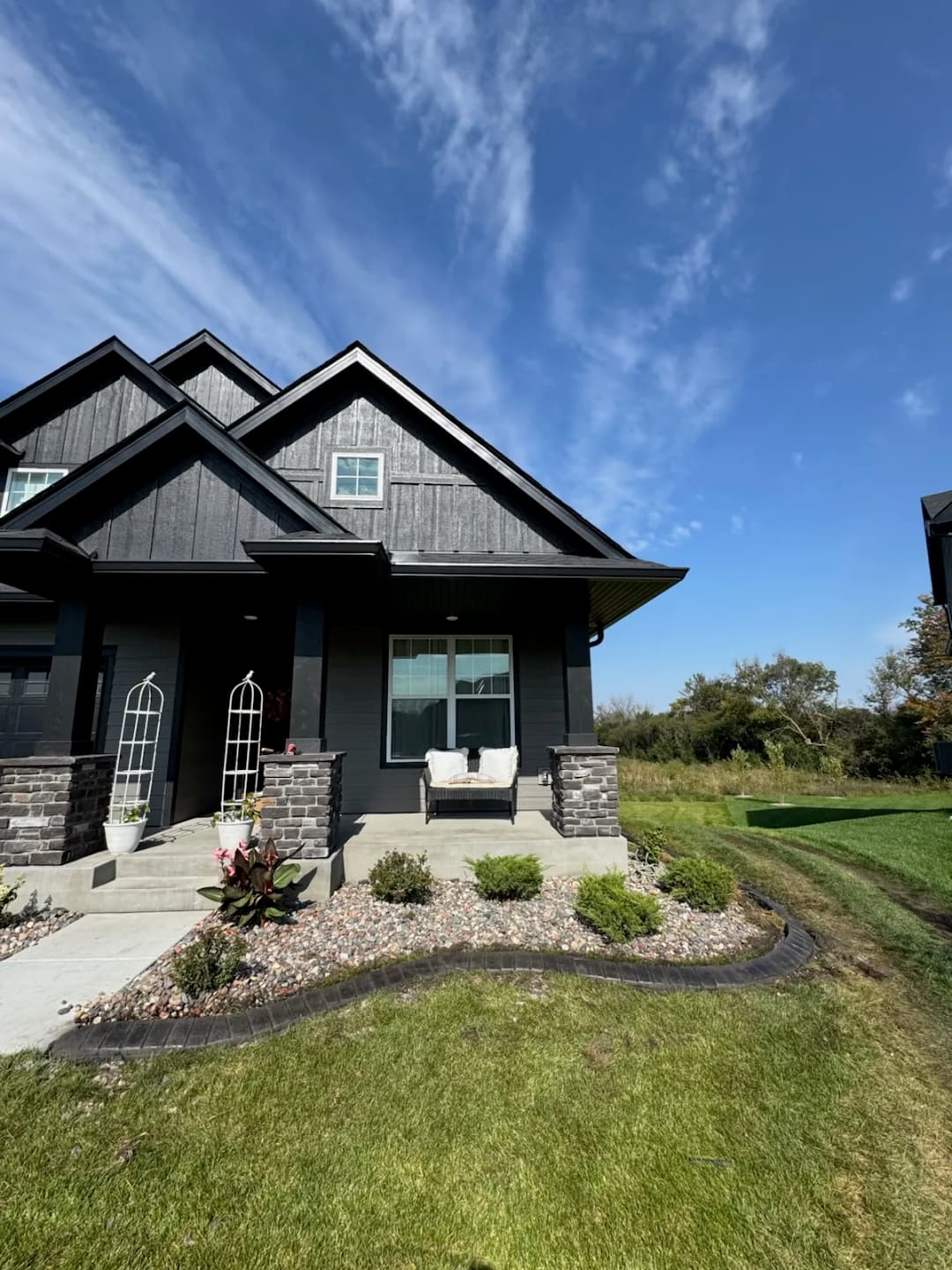 Elegant Charcoal Border Landscape Edging | Elevated Curb Appeal